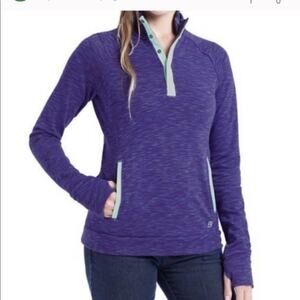 AVALANCHE Purple Space Dye Loma T-Snap Pullover S